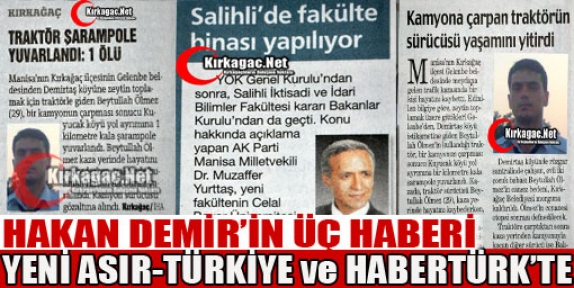 HABERLERİMİZ TÜRKİYE-HABERTÜRK ve YENİ ASIR'DA