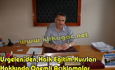 Halk Eğitim Merkezinden Önemli Duyuru