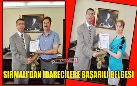 İDARECİLERE BAŞARI BELGESİ