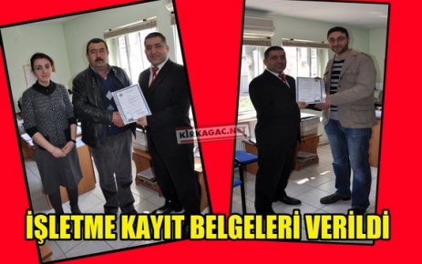 İŞLETME BELGELERİ VERİLDİ