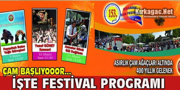 İŞTE ÇAM FESTİVALİ PROGRAMI