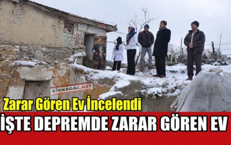 İŞTE DEPREMDE ZARAR GÖREN EV