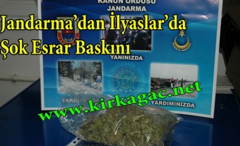 Jandarma'dan İlyaslar'da Şok Esrar Baskını