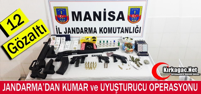 Jandarma'dan Kumar ve Uyuşturucu Operasyonu 12 Gözaltı