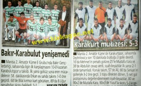 KARAKURT VE BAKIRSPOR'UN MAÇLARI YENİ ASIR'DA