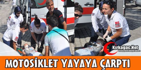 KARŞIDAN KARŞIYA GEÇERKEN MOTOSİKLET ÇARPTI