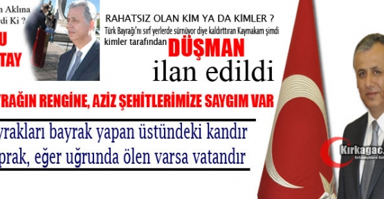 KAYMAKAM CİNBİR'E “BAYRAK DÜŞMANI“ SUÇLAMASI