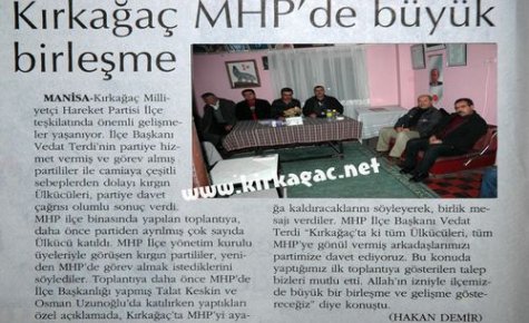 Kırkağaç MHP'de Büyük Birleşme(ORTADOĞU)