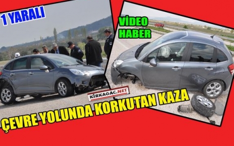 KIRKAĞAÇ'TA KORKUTAN KAZA 1 YARALI(VİDEO)