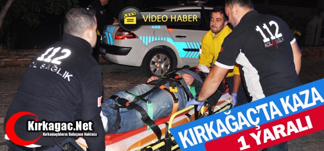 KIRKAĞAÇ’TA MOTOSİKLET TAKLA ATTI 1 YARALI(VİDEO)