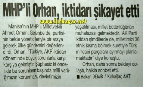 MHP'Lİ ORHAN,İKTİDARI ŞİKAYET ETTİ(HABERTÜRK)