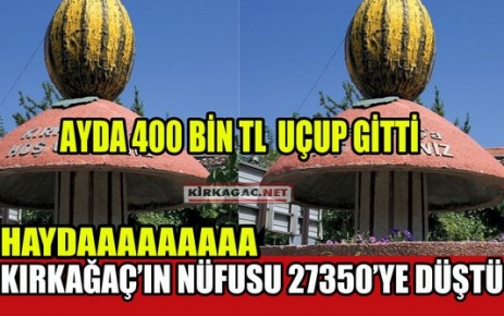 NÜFUSUMUZ 27350'YE DÜŞTÜ AYDA 400 BİN TL UÇUP GİTTİ