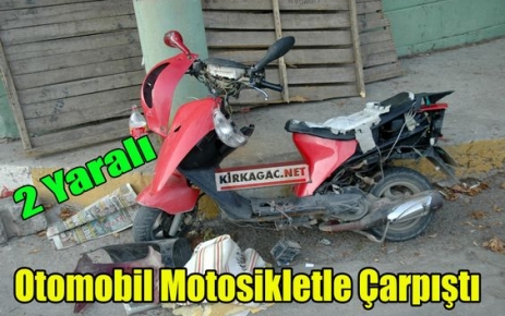 Otomobil, Motosikletle Çarpıştı 2 Yaralı