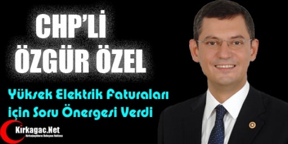 ÖZEL'DEN YÜKSEK ELEKTRİK FATURALARI İÇİN SORU ÖNERGESİ