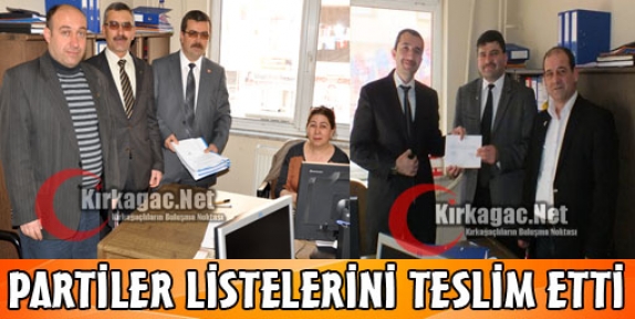 PARTİLER LİSTELERİNİ SEÇİM KURULUNA VERDİLER