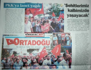 PKK'YA LANET YAĞDI(ORTADOĞU GAZETESİ)