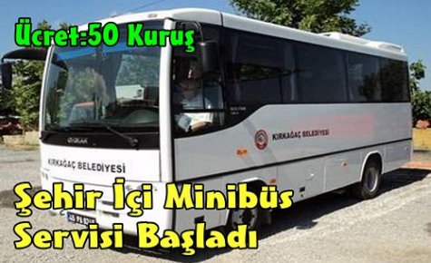 Şehir İçi Minibüs Servisi Başladı