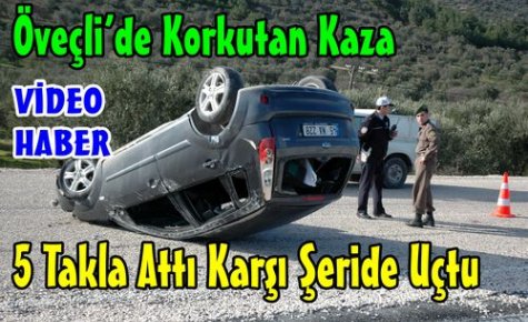 SON DAKİKA..5 TAKLA ATTI KARŞI ŞERİDE UÇTU(VİDEO)