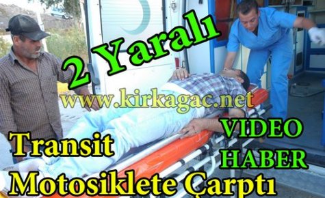 SON DAKİKA..TRANSİT MOTOSİKLETE ÇARPTI 2 YARALI(VİDEO)