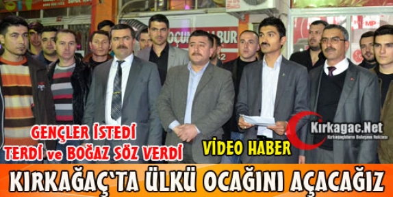 TERDİ ve BOĞAZ'DAN GENÇLERE ÜLKÜ OCAĞI MÜJDESİ(VİDEO)