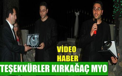 TEŞEKKÜRLER KIRKAĞAÇ MYO(VİDEO)