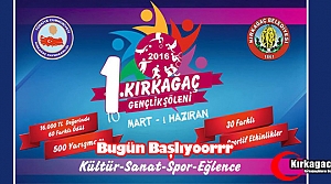 1.KIRKAĞAÇ GENÇLİK ŞÖLENİ BUGÜN BAŞLIYOR