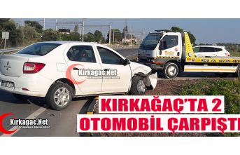 KIRKAĞAÇ’TA İKİ OTOMOBİL ÇARPIŞTI