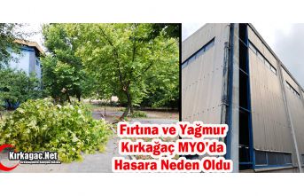 FIRTINA, KIRKAĞAÇ MYO’DA HASARA YOL AÇTI