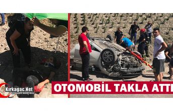 OTOMOBİL TAKLA ATTI 3 YARALI