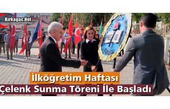 İLKÖĞRETİM HAFTASI ÇELENK SUNMA TÖRENİYLE BAŞLADI