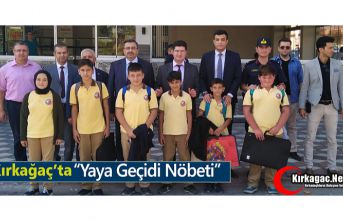 KIRKAĞAÇ’TA YAYA GEÇİDİNDE GÜVENLİK NÖBETİ