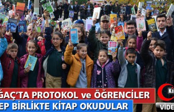 KIRKAĞAÇ’TA PROTOKOL ve ÖĞRENCİLER KİTAP OKUDULAR