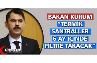 KURUM "TERMİK SANTRALLER 6 AY İÇİNDE FİLTRE TAKACAK"