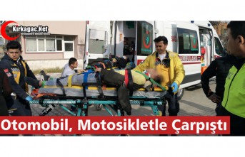 OTOMOBİL, MOTOSİKLETLE ÇARPIŞTI
