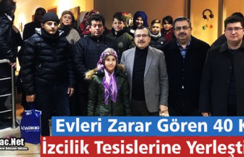 EVLERİ ZARAR GÖREN 40 KİŞİ İZCİLİK TESİSLERİNE YERLEŞTİRİLDİ