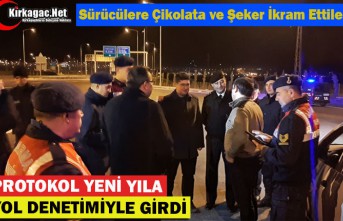 İLÇE PROTOKOLÜ YENİ YILA YOL DENETİMİYLE GİRDİ