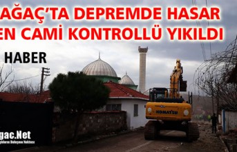 KARAKURT'TA HASAR GÖREN CAMİ KONTROLLÜ YIKILDI(VİDEO)