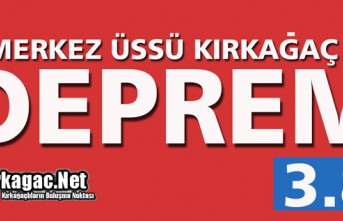 KIRKAĞAÇ'TA DEPREM 3.8