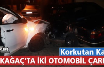 KIRKAĞAÇ’TA İKİ OTOMOBİL ÇARPIŞTI