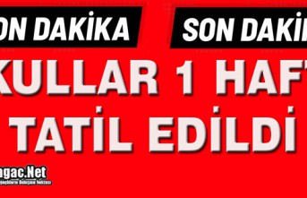 SON DAKİKA.. OKULLAR BİR HAFTA TATİL