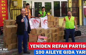 REFAH PARTİSİ'NDEN 100 AİLEYE GIDA YARDIMI