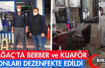 BERBER ve KUAFÖR SALONLARI DEZENFEKTE EDİLDİ