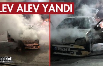 OTOMOBİL ALEV ALEV YANDI