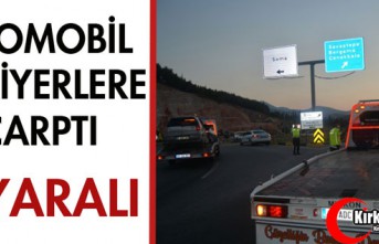 OTOMOBİL BARİYERLERE ÇARPTI 3 YARALI