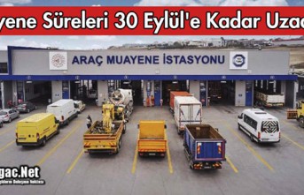 ARAÇ MUAYENE SÜRELERİ 30 EYLÜL'E KADAR UZATILDI