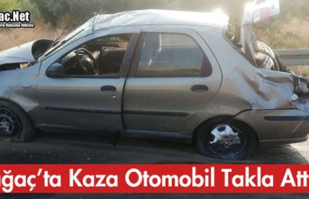 KIRKAĞAÇ'TA OTOMOBİL TAKLA ATTI