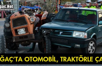 KIRKAĞAÇ'TA OTOMOBİL, TRAKTÖRLE ÇARPIŞTI