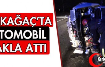 KIRKAĞAÇ'TA OTOMOBİL TAKLA ATTI