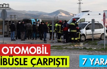 MİNİBÜS, OTOMOBİLLE ÇARPIŞTI 7 YARALI