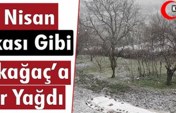 1 NİSAN ŞAKASI GİBİ.. KIRKAĞAÇ’A KAR YAĞDI